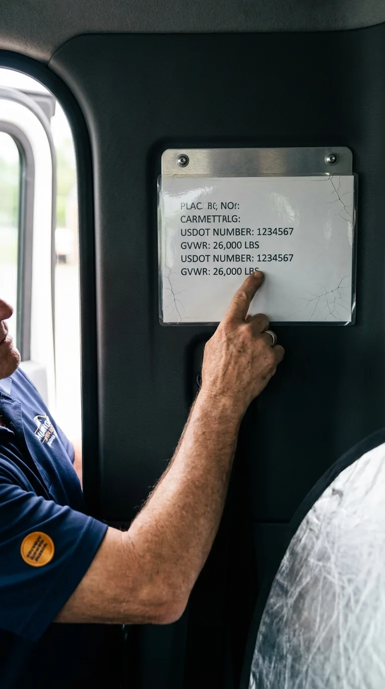 USDOT licensing placard verification in Jeffersonville